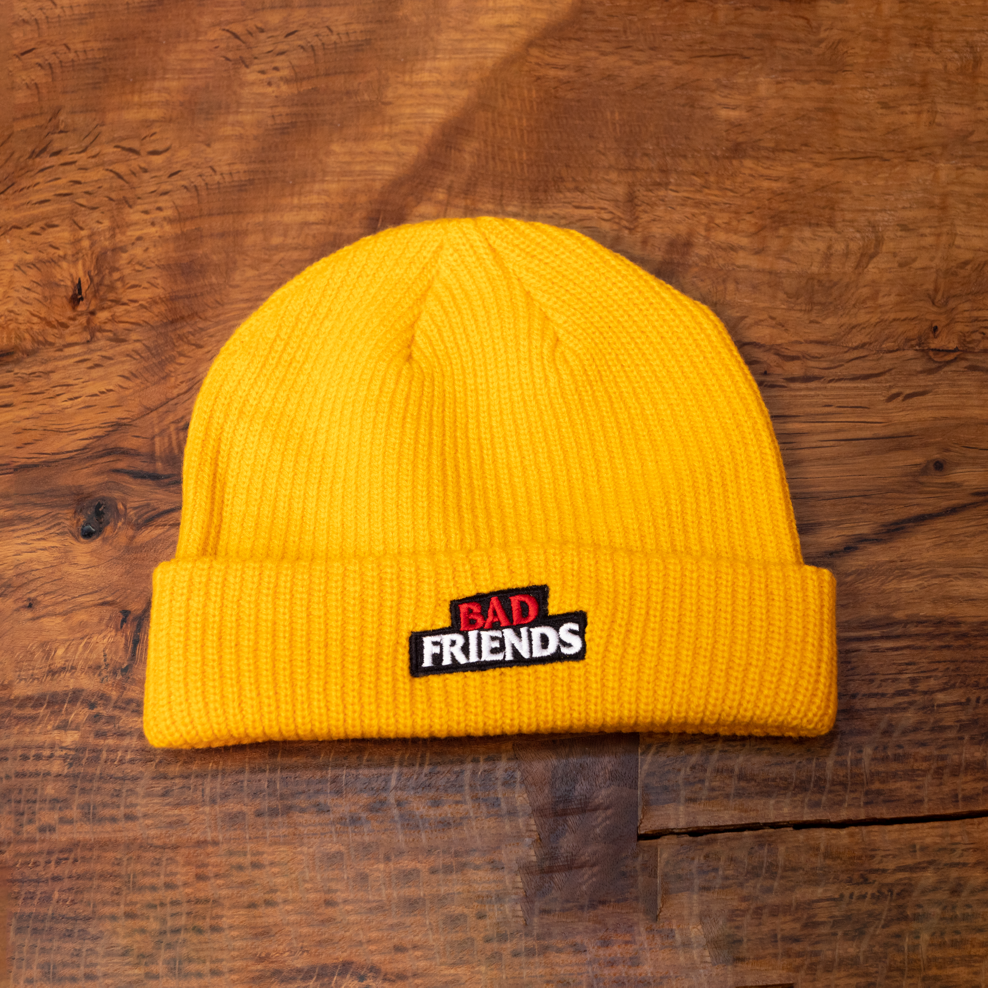 Yellow bad friends beanie