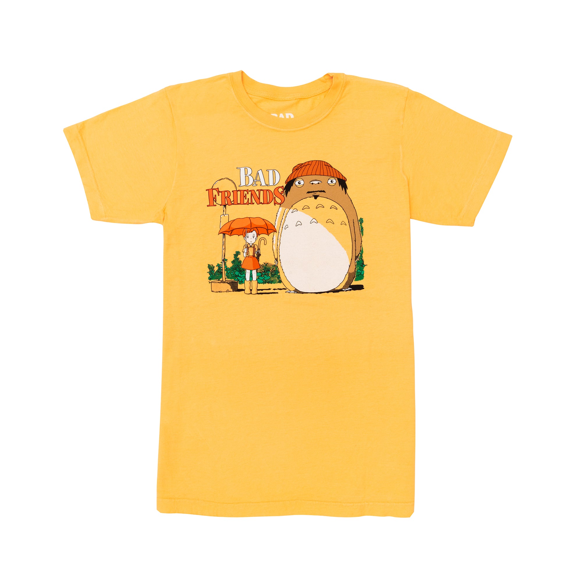 Yellow anime My Neighbor Bobby logo bad friends short sleeved t-shirt